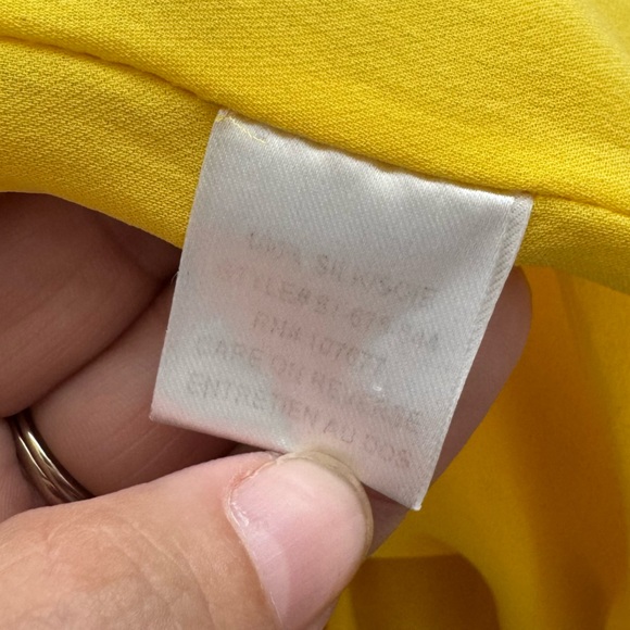 Alice + Olivia 100% Silk Yellow Halter Maxi Dress Floral Leaf Print XS Tropical - Picture 5 of 7